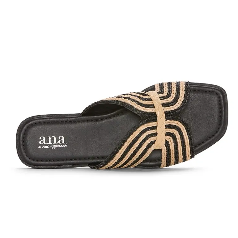 a.n.a Womens Straw Slide Sandals