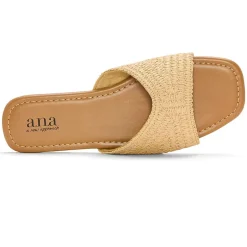 a.n.a Womens Straw Slide Sandals