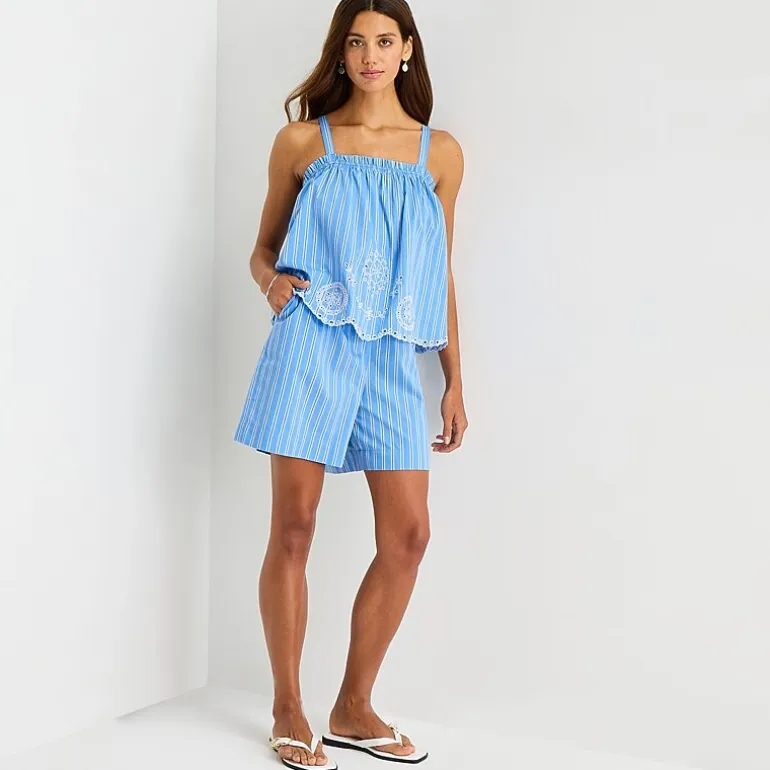 a.n.a Womens Striped Drawstring Waist Short