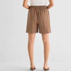a.n.a Womens Striped Drawstring Waist Short