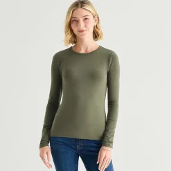 a.n.a Womens Tall Crew Neck Long Sleeve T-Shirt
