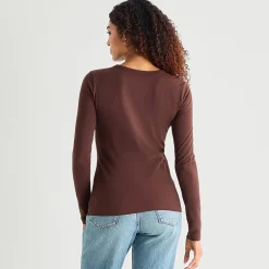 a.n.a Womens Tall Crew Neck Long Sleeve T-Shirt