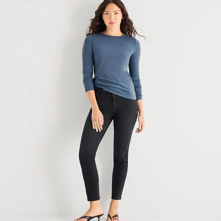 a.n.a Womens Tall Crew Neck Long Sleeve T-Shirt