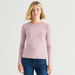 a.n.a Womens Tall Crew Neck Long Sleeve T-Shirt