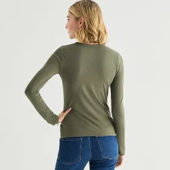 a.n.a Womens Tall Crew Neck Long Sleeve T-Shirt