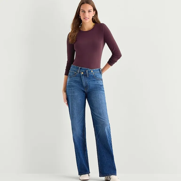 a.n.a Womens Tall Crew Neck Long Sleeve T-Shirt