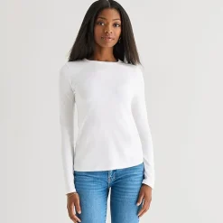a.n.a Womens Tall Crew Neck Long Sleeve T-Shirt