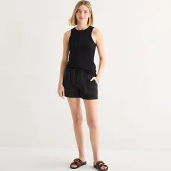 a.n.a Womens Tall Henley Neck Sleeveless Tank Top