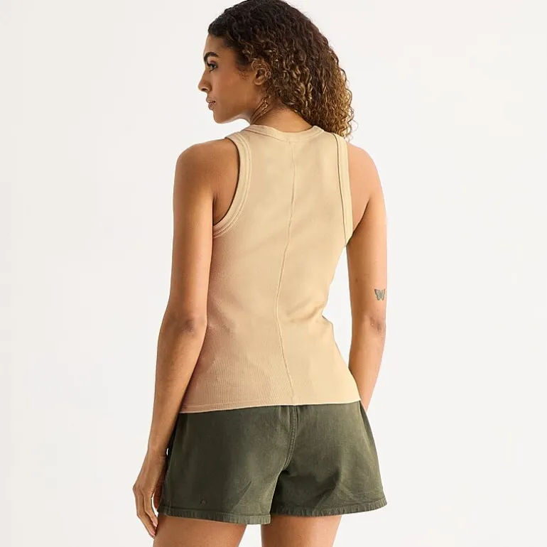 a.n.a Womens Tall Henley Neck Sleeveless Tank Top