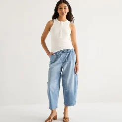 a.n.a Womens Tall Henley Neck Sleeveless Tank Top