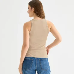 a.n.a Womens Tall High Neck Sleeveless Tank Top
