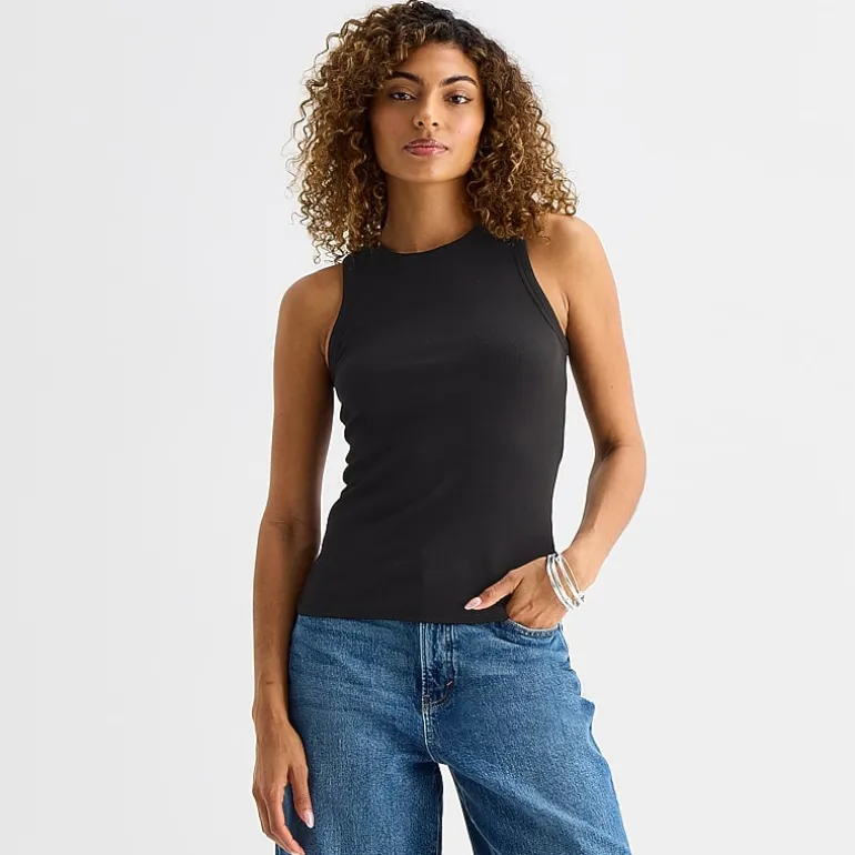 a.n.a Womens Tall High Neck Sleeveless Tank Top