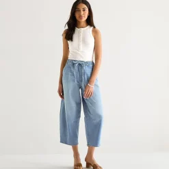 a.n.a Womens Tall High Rise Barrel Jean