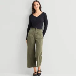 a.n.a Womens Tall Long Sleeve Regular Fit Henley Shirt