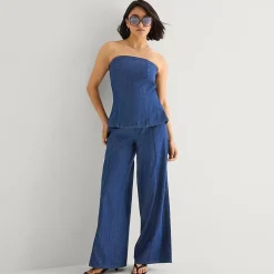 a.n.a Womens Tall Mid Rise Wide Leg Jean