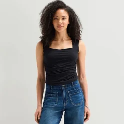 a.n.a Womens Tall Square Neck Sleeveless Blouse