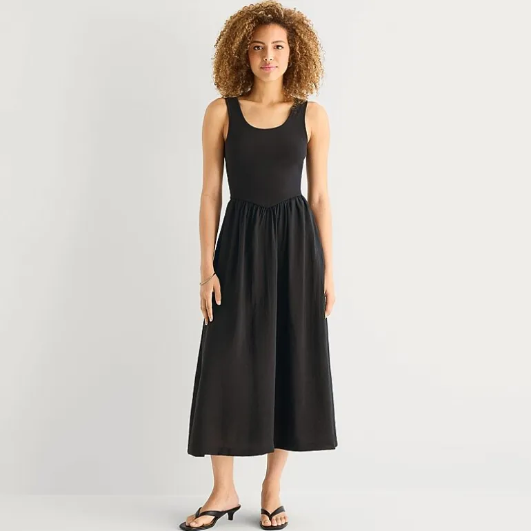 a.n.a Womens U Neck Sleeveless Maxi Dress