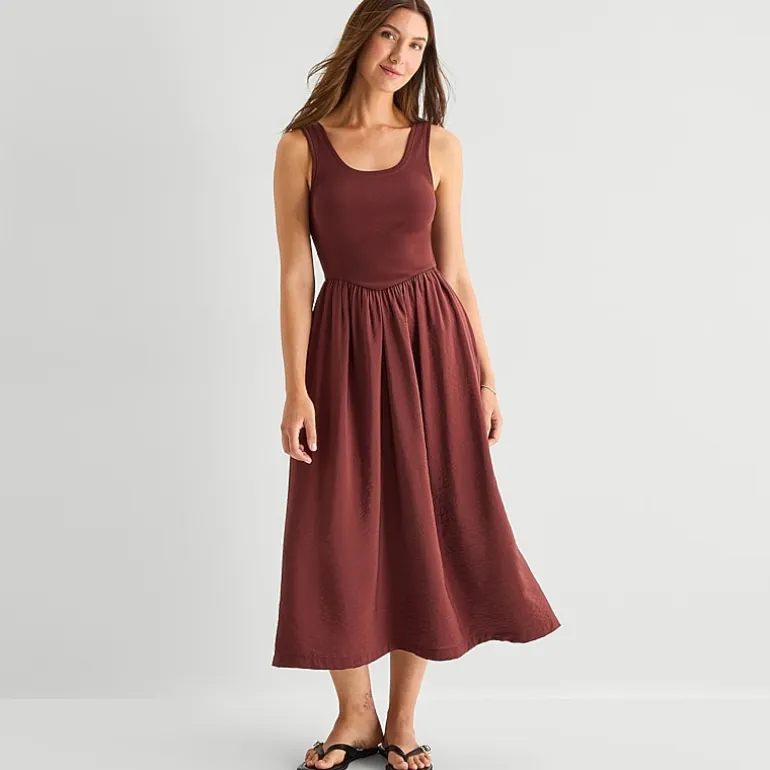 a.n.a Womens U Neck Sleeveless Maxi Dress