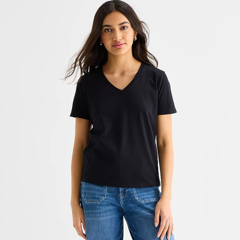 a.n.a Womens V Neck Short Sleeve T-Shirt