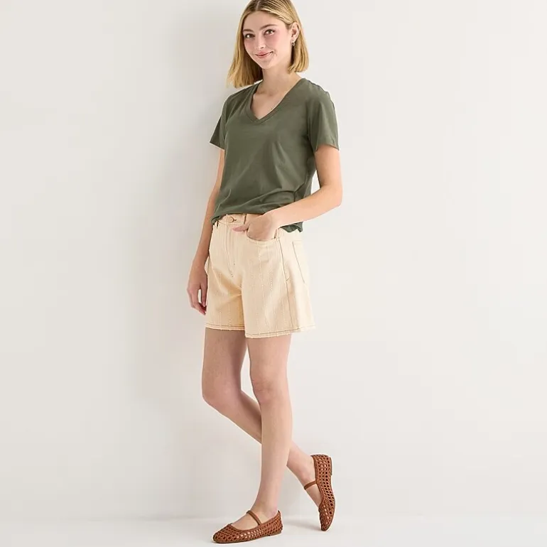 a.n.a Womens V Neck Short Sleeve T-Shirt