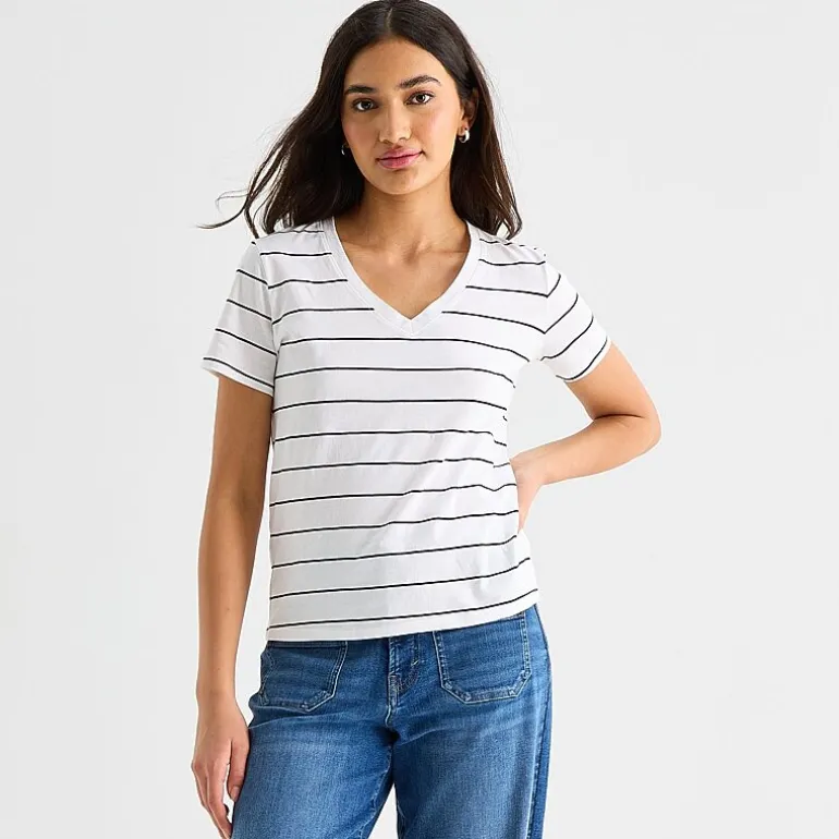 a.n.a Womens V Neck Short Sleeve T-Shirt