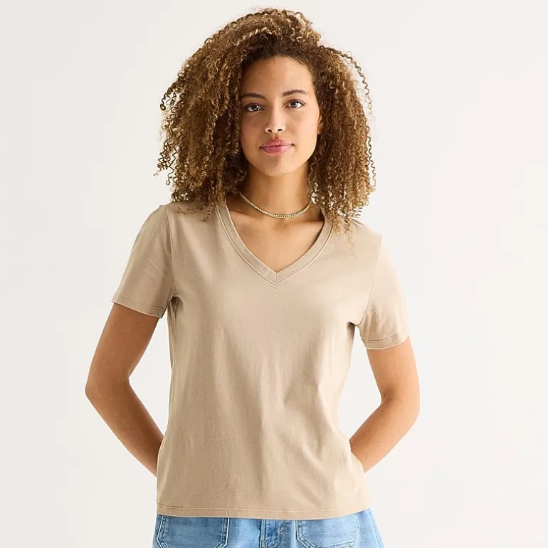 a.n.a Womens V Neck Short Sleeve T-Shirt