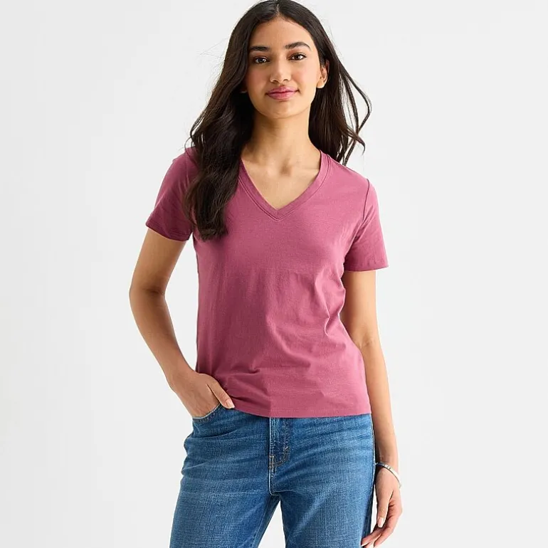 a.n.a Womens V Neck Short Sleeve T-Shirt