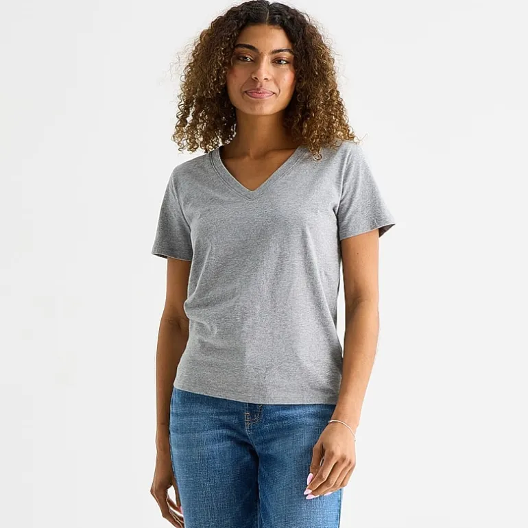 a.n.a Womens V Neck Short Sleeve T-Shirt