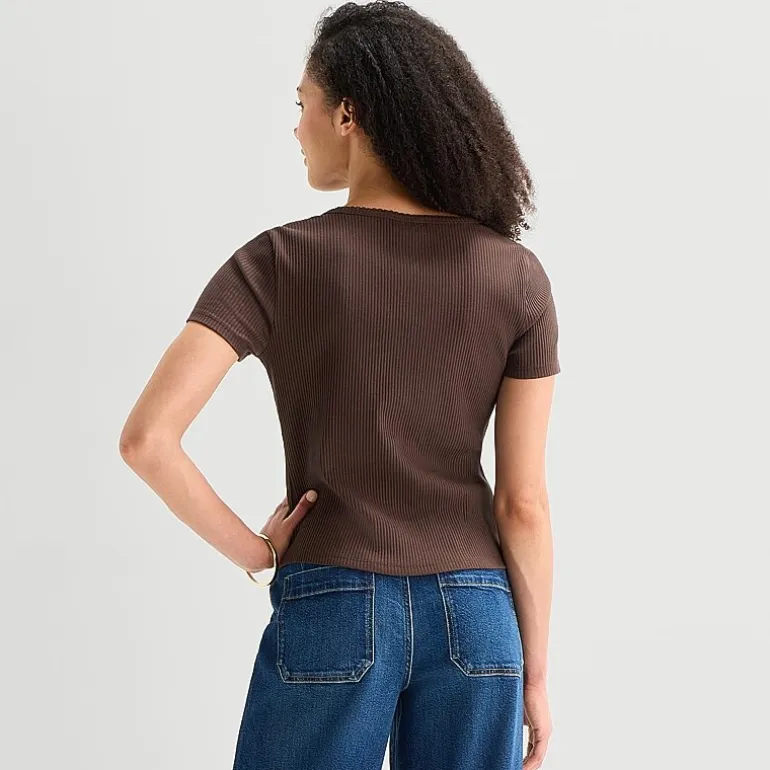 a.n.a Womens V Neck Short Sleeve Button Cardigan
