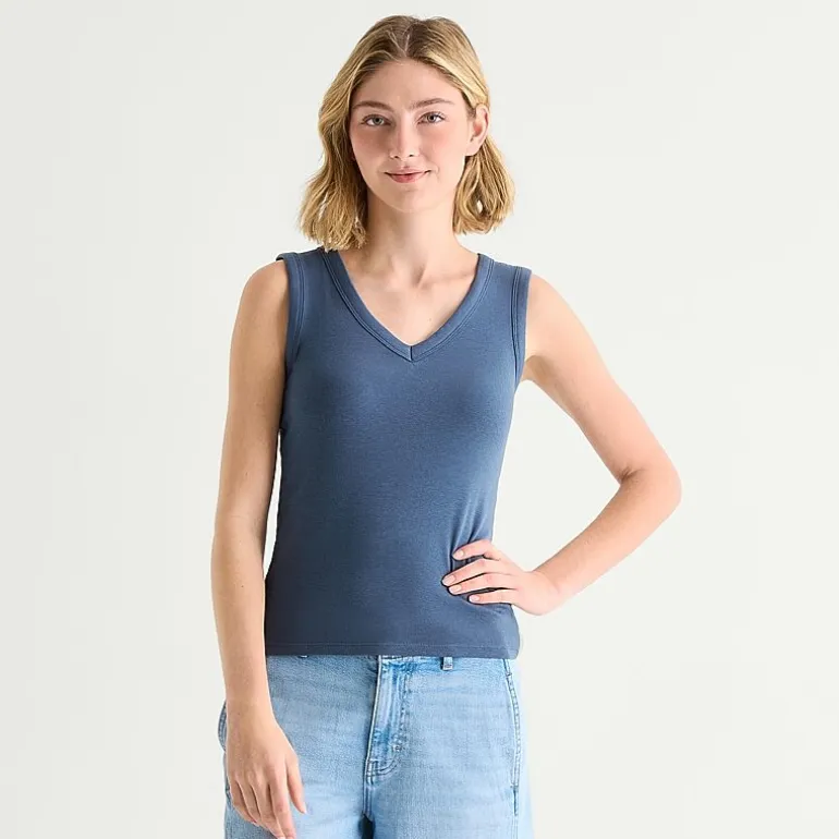 a.n.a Womens V Neck Sleeveless Tank Top