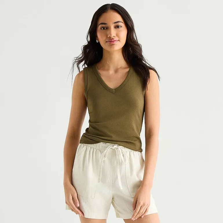 a.n.a Womens V Neck Sleeveless Tank Top