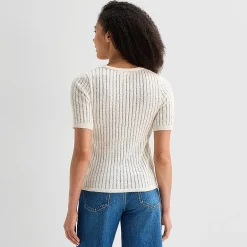 a.n.a Womens V Neck Tie Rib Knit Sweater Vest