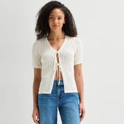 a.n.a Womens V Neck Tie Rib Knit Sweater Vest