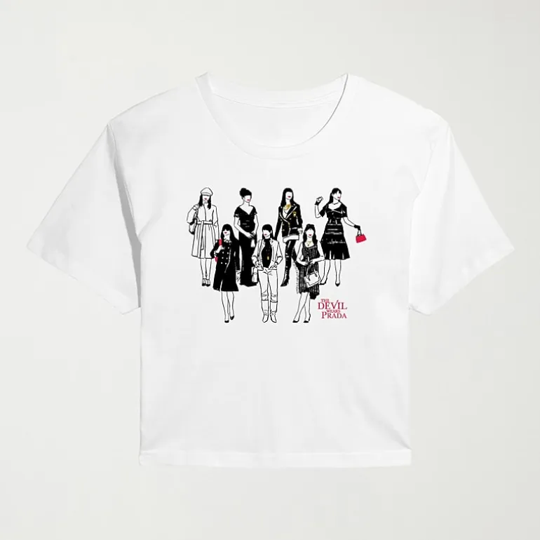 Andy Fashion Cropped Womens Juniors Crew Neck Short Sleeve Classic Fit Graphic T-Shirt