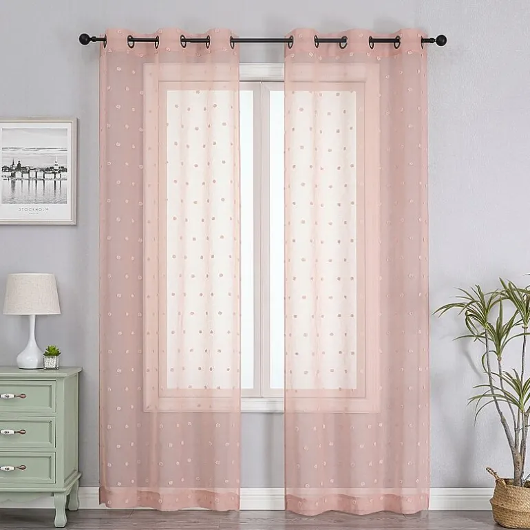 Angel Grommet Top Sheer Set of 2 Curtain Panel