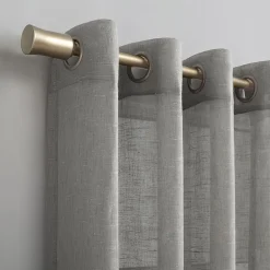 Archaeo Akari Slub Textured Linen Blend Grommet Top Sheer Single Curtain Panel