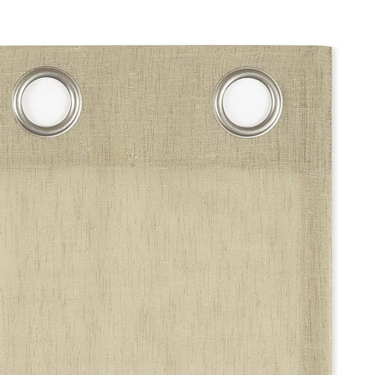 Archaeo Akari Slub Textured Linen Blend Grommet Top Sheer Single Curtain Panel