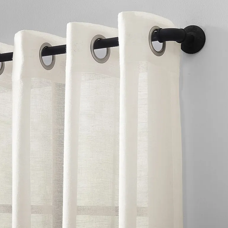Archaeo Akari Slub Textured Linen Blend Grommet Top Sheer Single Curtain Panel