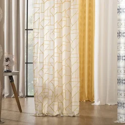 Archaeo Akari Slub Textured Linen Blend Grommet Top Sheer Single Curtain Panel