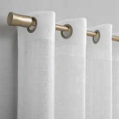 Archaeo Akari Slub Textured Linen Blend Grommet Top Sheer Single Curtain Panel
