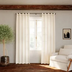 Archaeo Boulder Tab Top Sheer Single Curtain Panel