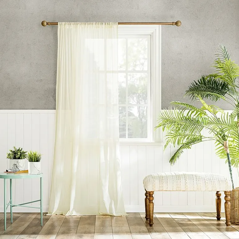 Archaeo Coralie Rod Pocket Sheer Single Curtain Panel