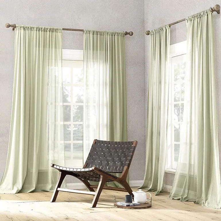 Archaeo Coralie Rod Pocket Sheer Single Curtain Panel