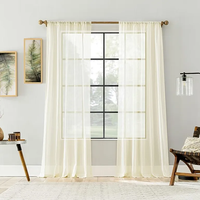 Archaeo Coralie Rod Pocket Sheer Single Curtain Panel