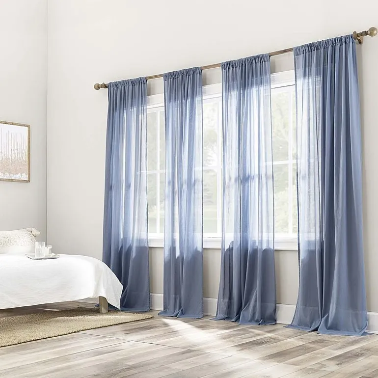 Archaeo Coralie Rod Pocket Sheer Single Curtain Panel