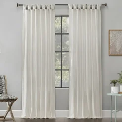 Archaeo Sarro Washed Cotton Tab Top Light-Filtering Single Curtain Panel