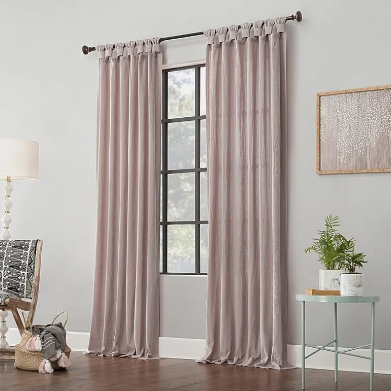 Archaeo Sarro Washed Cotton Tab Top Light-Filtering Single Curtain Panel
