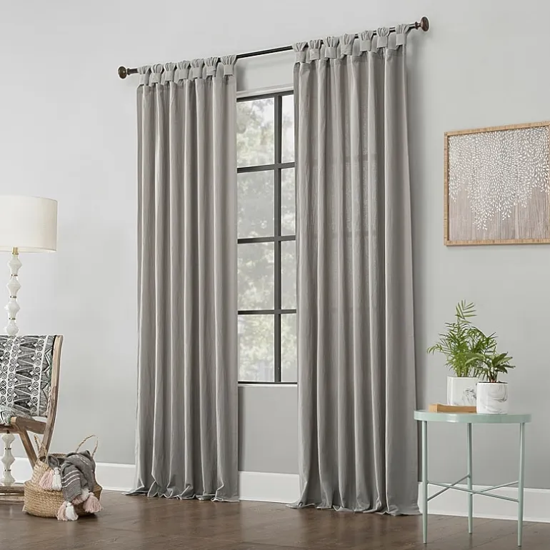Archaeo Sarro Washed Cotton Tab Top Light-Filtering Single Curtain Panel