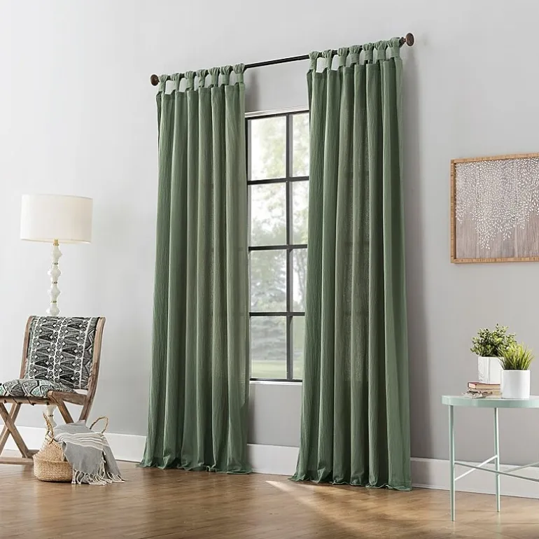 Archaeo Sarro Washed Cotton Tab Top Light-Filtering Single Curtain Panel