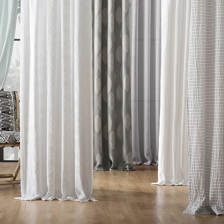Archaeo Sarro Washed Cotton Tab Top Light-Filtering Single Curtain Panel
